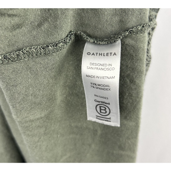 Athleta Santorini Tank Dress Womens Sz Small Tall Olive Green Black Sleeveless - Picture 6 of 6